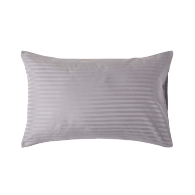 Homescapes Grey Egyptian Cotton Satin Stripe Housewife Pillowcase 330 TC