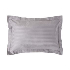 Homescapes Grey Egyptian Cotton Satin Stripe Oxford Pillowcase 330 TC