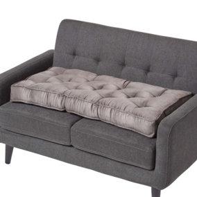 Homescapes Grey Faux Suede 2 Seater Booster Cushion