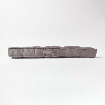 Homescapes Grey Faux Suede 2 Seater Booster Cushion