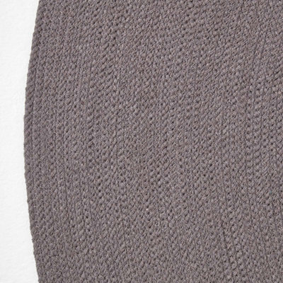Homescapes Grey Handmade Woven Braided Oval Rug, 50 x 80 cm