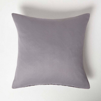 Homescapes Grey Herringbone Chevron Cushion Cover DIY at B Q