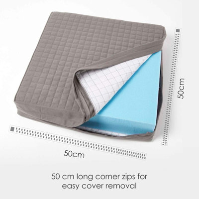 Homescapes Grey Quilted Cotton Armchair Booster Cushion Cover DIY at B Q