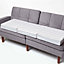 Homescapes Grey Stripe Cotton Orthopaedic Foam 3 Seater Booster Cushion