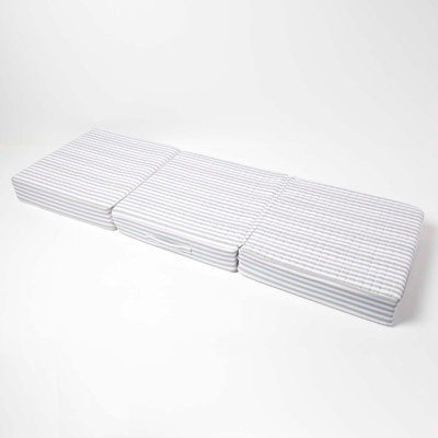 Homescapes Grey Stripe Cotton Orthopaedic Foam 3 Seater Booster Cushion