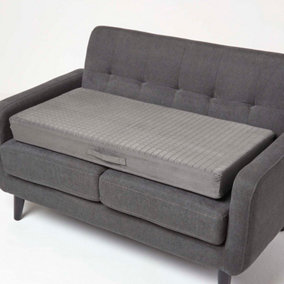 Homescapes Grey Suede Orthopaedic Foam 2 Seater Booster Cushion