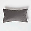 Homescapes Grey Velvet Cushion, Bolster30 x 50 cm