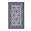 Homescapes Halmstad Blue and White Scandi Style 100% Cotton Printed Rug, 160 x 230 cm
