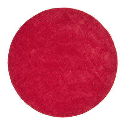 Buy Homescapes Hand Tufted Plain Cotton Red Large Round Rug, 150 cm ...