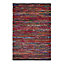 Homescapes Handwoven Multi Coloured Recycled Chindi Folk Rug Extra Large, 160 x 230 cm