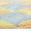 Homescapes Harlequin Pattern Yellow and Grey Cotton Bath Mat
