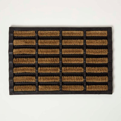 Homescapes Heavy Duty Rubber & Coir Doormat Scraper 60 x 40 cm