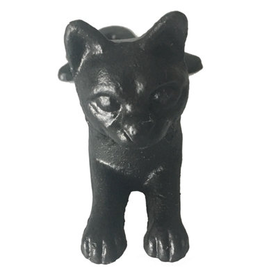 Homescapes Heavyweight Cast Iron Cat Door Stop DIY at B&Q