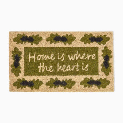 Homescapes Home Is Where The Heart Is Coir Doormat