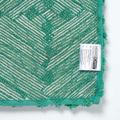 Homescapes Ikat Pattern Emerald Green Bath Mat