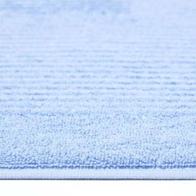 Homescapes Imperial Plain Cotton Light Blue Bath Mat