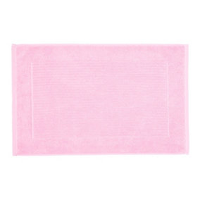 Homescapes Imperial Plain Cotton Pink Bath Mat