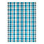 Homescapes Irvine Handwoven Blue Tartan 100% Cotton Rug, 70 x 120 cm