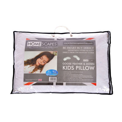 Homescapes Kids Goose Feather & Down 40 x 60 cm Toddler Pillow