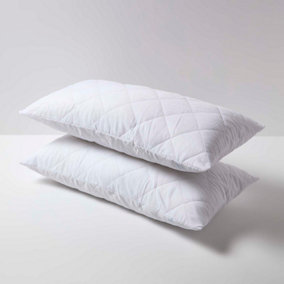 Homescapes King Size Quilted Pillow Protector, Pack of 2