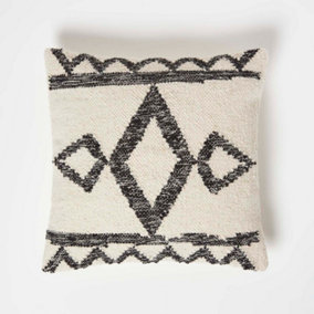 Homescapes Koba Handwoven Traditional Black & Cream Cushion 45 x 45 cm