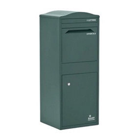 Homescapes Large Curved Top Front Access Green Smart Parcel Box