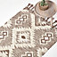 Homescapes Lhasa Handwoven Brown and Cream Textured Diamond Pattern Kilim Wool Rug, 120 x 170 cm