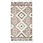 Homescapes Lhasa Handwoven Brown and Cream Textured Diamond Pattern Kilim Wool Rug, 120 x 170 cm