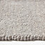 Homescapes Light Grey 100% Cotton Plain Chenille Rug with Natural Trim, 45 x 70 cm