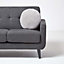 Homescapes Light Grey Velvet Cushion, 40 cm Round