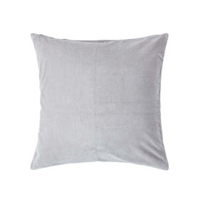 Homescapes Light Grey Velvet Cushion Cover, 60 x 60 cm