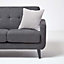Homescapes Light Grey Velvet Cushion Cover, 60 x 60 cm