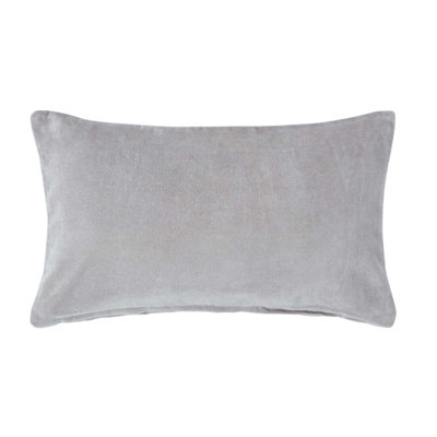 Homescapes Light Grey Velvet Rectangular Cushion Cover 30 x 50 cm DIY at B Q