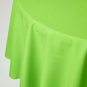 Homescapes Lime Green Cotton Round Tablecloth 178 cm