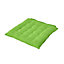 Homescapes Lime Green Plain Seat Pad with Button Straps 100% Cotton 40 x 40 cm