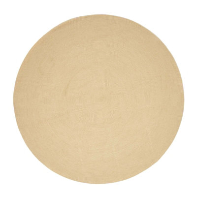 Homescapes Linen Handmade Woven Braided Round Rug, 150 cm