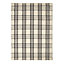 Homescapes Logan Black and White Tartan Check Non-Slip 100% Wool Rug, 70 x 120 cm