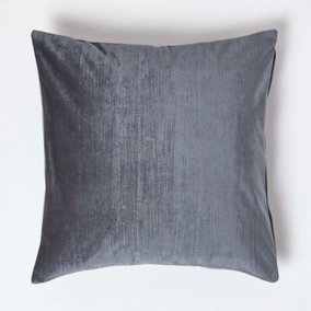 Homescapes Luxury Grey Velvet Cushion Cover, 45 x 45 cm