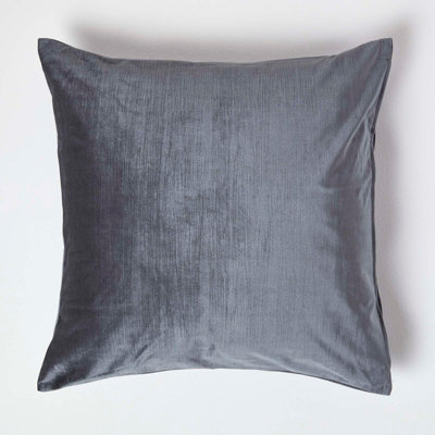 Homescapes Luxury Grey Velvet Cushion Cover, 60 x 60 cm DIY at B&Q