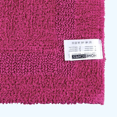 Homescapes Luxury Reversible Bath Mat Runner - Raspberry