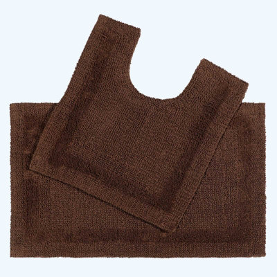 Homescapes Luxury Reversible Cotton Bath Mat Set - Chocolate Price Comparisons | Compare The Build