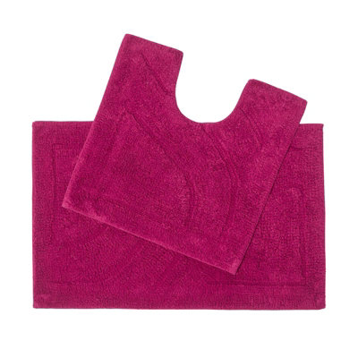 Homescapes Luxury Two Piece Cotton Burgundy Bath Mat Set Price Comparisons | Compare The Build