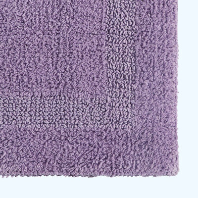 Homescapes Luxury Two Piece Cotton Lilac Bath Mat Set DIY at B Q