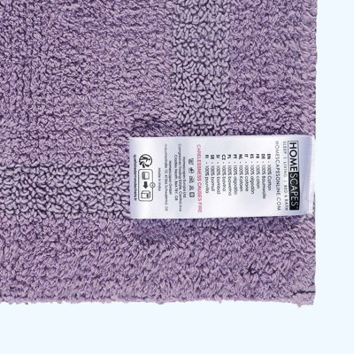 Homescapes Luxury Two Piece Cotton Lilac Bath Mat Set DIY at B Q