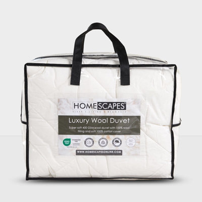 Homescapes Luxury Wool Duvet Heavy Weight Single Autumn Winter