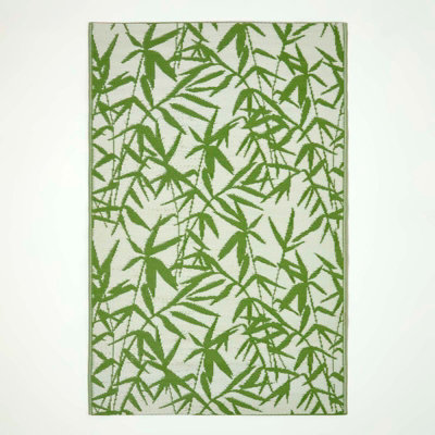 Homescapes Luxury Zena Tropical Green Reversible Waterproof Outdoor Rug, 150 x 240 cm