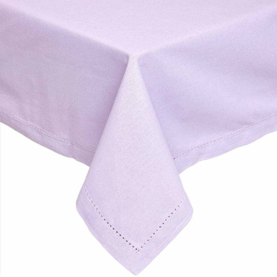 Homescapes Mauve Cotton Square Tablecloth 137 x 137 cm