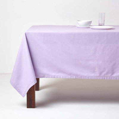 Homescapes Mauve Cotton Square Tablecloth 137 x 137 cm