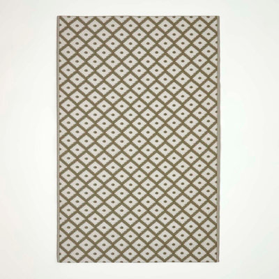 Homescapes May Geometric Olive Green Outdoor Rug, 180 x 270 cm