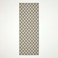 Homescapes May Geometric Olive Green Outdoor Rug Runner, 75 x 200 cm